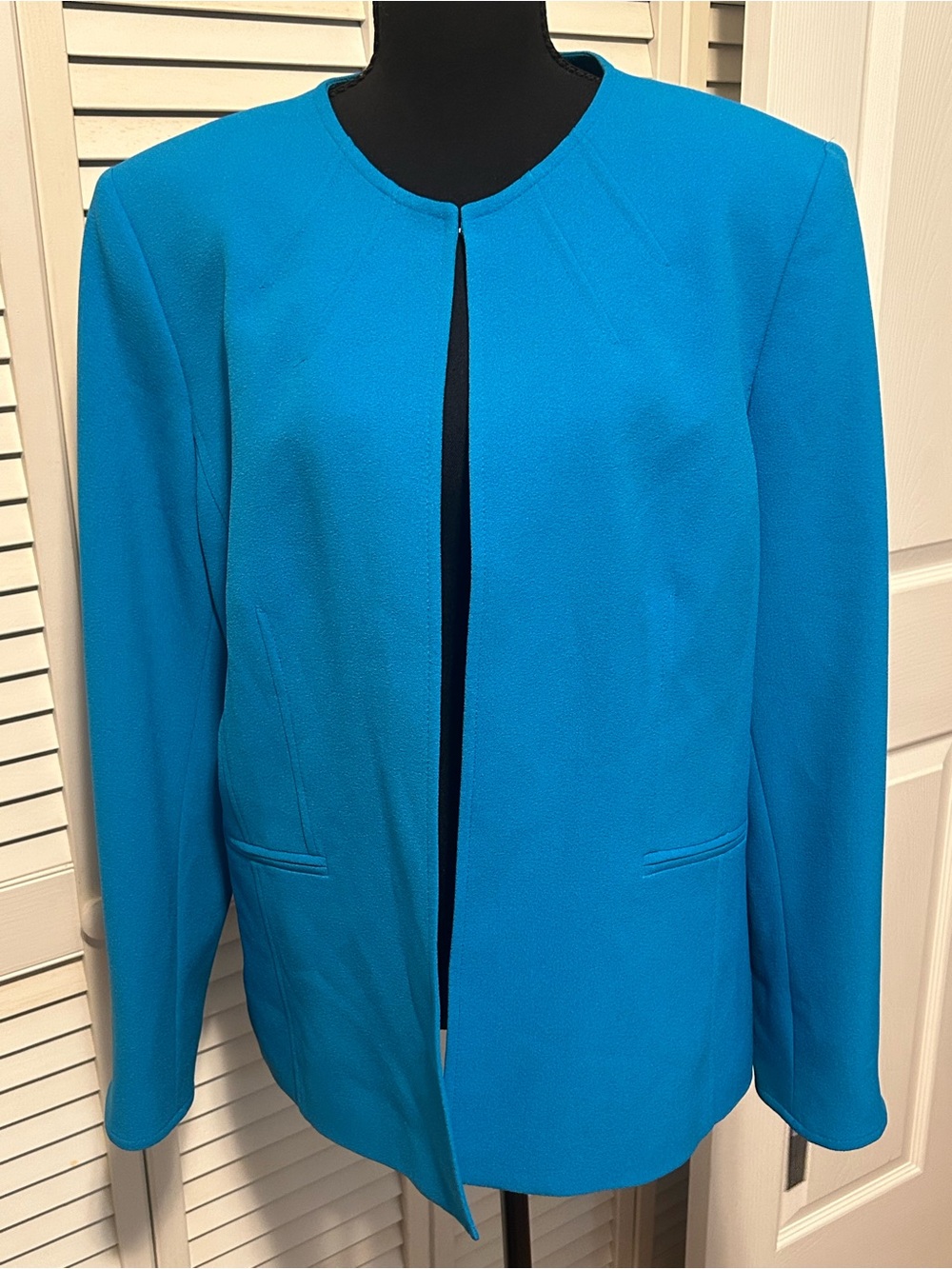 Women's Open-Front Bright Teal Blazer